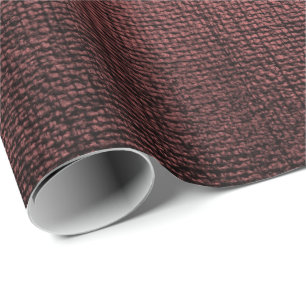 Burgundy Maroon Black Metallic Brush Makeup Vip Wrapping Paper