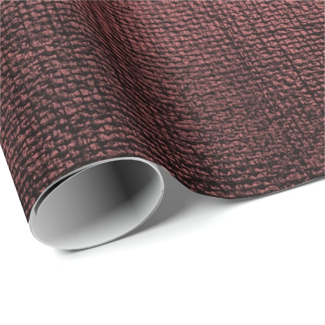 Burgundy Maroon Black Metallic Brush Makeup Vip Wrapping Paper (Roll Corner)
