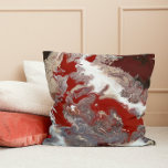 Burgundy Maroon Red Grey Abstract Art Marble Throw Pillow<br><div class="desc">This design was created from my one-of-a-kind fluid acrylic painting. It may be personalized by clicking the customize button and adding a name, initials or your favourite words. Contact me at colorflowcreations@gmail.com if you with to have this design on another product. Purchase my original abstract acrylic painting for sale at...</div>