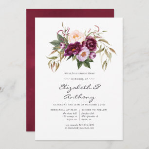 Burgundy - Marsala and Peach Rehearsal Dinner Invitation