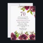 Burgundy Marsala Floral 70th Birthday Invite<br><div class="desc">Burgundy Marsala Floral 70th Birthday Invite

See matching collection in niche and nest store

Beautiful elegant burgundy flowers. Hand painted watercolor perfect for your birthday party invitation</div>