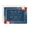 Burgundy Marsala Floral Blue Wedding Save the Date