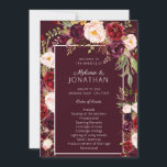 Burgundy Marsala Floral Wedding Program V3<br><div class="desc">A beautiful wedding program for a beautiful wedding. Decorated with pink and burgundy peony florals , this pink blush and burgundy marsala florals wedding ceremony program will add elegant or modern details to your special day. Avaialble with a white, pink, black, burgundy (maroon), and dark burgundy background. See our Burgundy...</div>