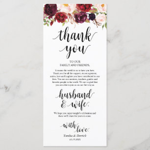 Burgundy Marsala, Place Setting Thank You Card