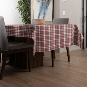 Burgundy Marsala Plaid Tablecloth