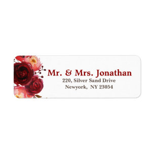 Burgundy Marsala Red Roses Floral Mariage Adresse