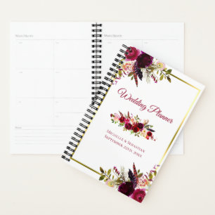Burgundy Marsala Rustic Floral Chic Wedding Planner