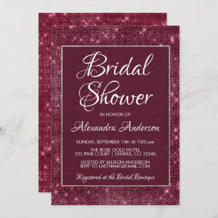 Burgundy Marsala Sparkle Bridal Shower Invitation