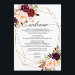 Burgundy Marsala Wedding Welcome Itinerary Letter Program<br><div class="desc">Welcome your guest with this lovely letter - great for hotel gift bags for for out of town guests! Easily edit with your personal information!

Click here to see more in our Rustic Burgundy Marsala collection:
https://www.zazzle.com/collections/rustic_burgundy_marsala-119549341348963566?rf=238534829419020154</div>