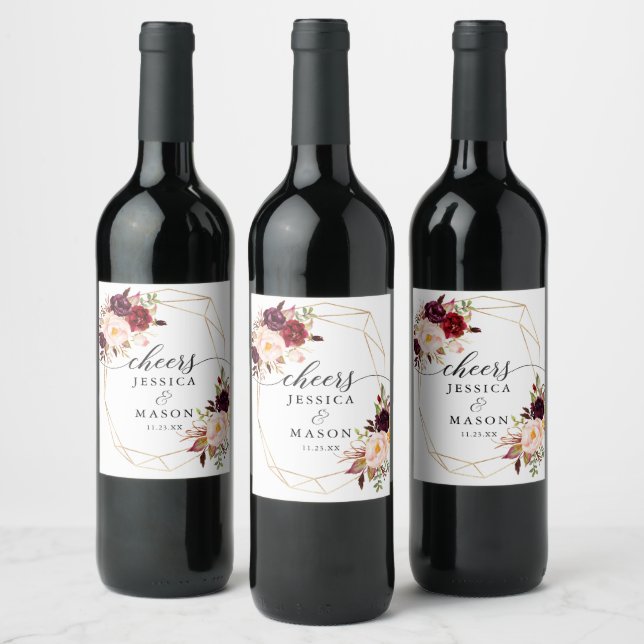 Burgundy Marsala Wine Bottle Label (Bottles)
