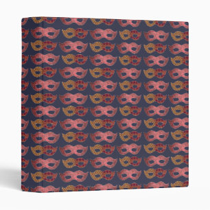 Burgundy Masquerade Masks Pattern Binder