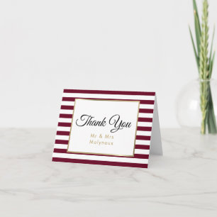 Burgundy Merci de Mariage de Faux Gold Foil