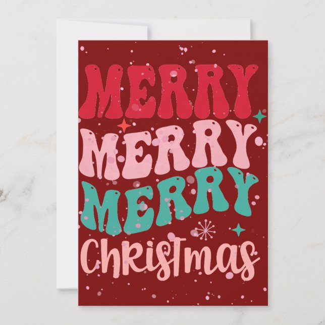 Burgundy Merry Christmas Card (Front)