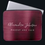 Burgundy Metallic - Monogram Business Professional Laptop Sleeve<br><div class="desc">Modern Burgundy Faux Metallic Stainless Elegant Monogram Promotional Laptop Bag or Sleeve Promotional (promo) advertisement Case. This classy professional business computer case can be customized to include your monogrammed name and job title profession or position.</div>