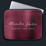 Burgundy Metallic - Monogram Business Professional Laptop Sleeve<br><div class="desc">Modern Burgundy Faux Metallic Stainless Elegant Monogram Promotional Laptop Bag or Sleeve Promotional (promo) advertisement Case. This classy professional business computer case can be customized to include your monogrammed name and job title profession or position.</div>
