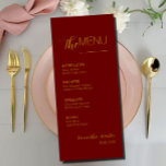 Burgundy Minimal Script Wedding Menu<br><div class="desc">This Minimal script test Wedding Menu is perfect for you if you are looking for a beautiful and easy-to-use Wedding Dinner Menu.  the menu comes in a basic typography style with a minimalistic script and a serif touch.</div>