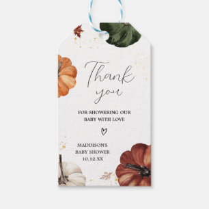 Burgundy Minimalist Autumn Pumpkin Favour Tags