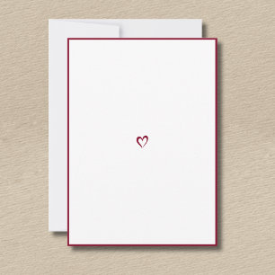 Burgundy Minimalist Border Little Heart No Text Card