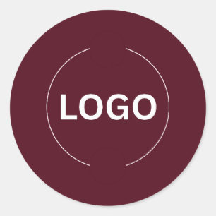 Burgundy Minimalist Business Logo Sticker