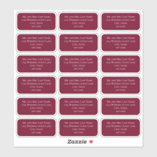 Burgundy Minimalist Guest Mailing List Simple