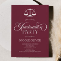 Burgundy Minimalist Lawyer Scale Graduation
