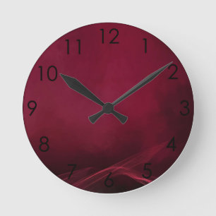 Burgundy Mist fog vapour smoke Round Clock