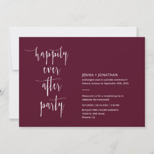 Burgundy Modern Happily Ever After QR Code Photo Invitation