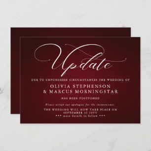 Burgundy  - Modern Postponed Event Announcement