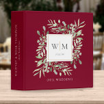 Burgundy Monogram Greenery Wedding Photo Album Binder<br><div class="desc">Botanical watercolor greenery monogram initials burgundy wedding photo binder. Personalize with your monogram initials,  special date,  and name to create a beautiful elegant binder that is unique to you. Designed by Thisisnotme©</div>