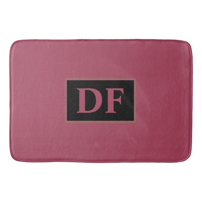 Burgundy Monogrammed Bath Mat (Front)