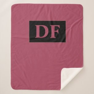 Burgundy Monogrammed Sherpa Blanket