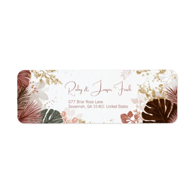 Burgundy Monstera Gold Stardust Botanical (Devant)