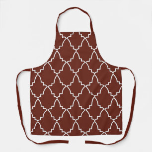 Burgundy Moroccan Lattice Pattern Apron