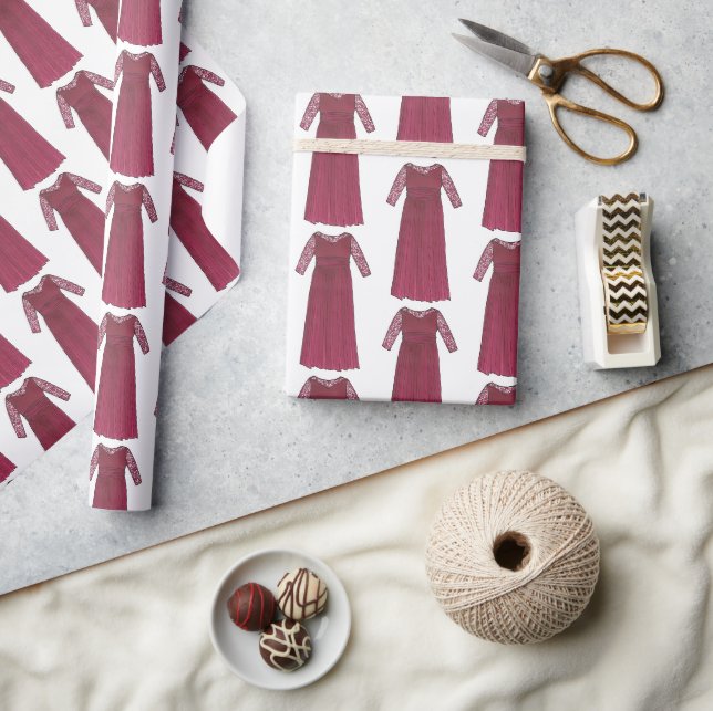 Burgundy Mother of the Bride Groom Wedding Party Wrapping Paper (Crafts)