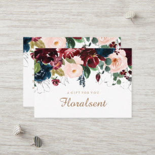 Burgundy, Navy and Pink Floral Gift Certificate