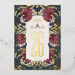 Burgundy Navy Blue Pimpernel Morris Table Numbers