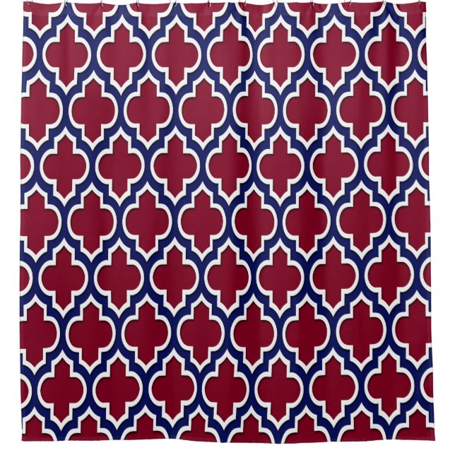 Burgundy Navy Blue White XL Moroccan #4DS (Front)
