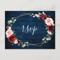 Burgundy Navy Blush Floral Geometric Wedding