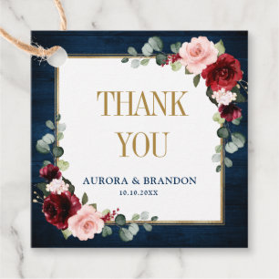 Burgundy Navy Blush Gold Geometric Thank You Favou Favour Tags