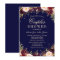 Burgundy Navy Elegant Floral Couples Shower