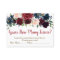 Burgundy & Navy Floral Guess How Many Kisses Game