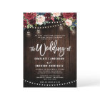 Burgundy Navy Floral Rustic String Light Wedding