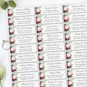 Burgundy Navy Floral Wedding Guest Address