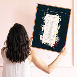 Burgundy & Navy Watercolor Florals Wedding Vows Foil Prints<br><div class="desc">Newlyweds' wedding day vows real gold foil print to remember your special day and your love and promise to each other. This elegant wedding day keepsake foil print features our hand-painted elegant watercolor flowers. Beautiful florals with deep burgundy, rich navy blue, and blush pink flowers with accents of lush green...</div>