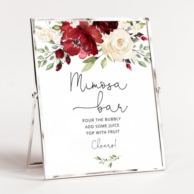 Burgundy nuptiale Mimosa bar Poster (Créateur téléchargé)