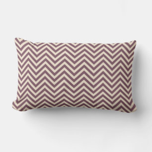 Burgundy Off-White Chevron Geometric Pattern Lumbar Pillow