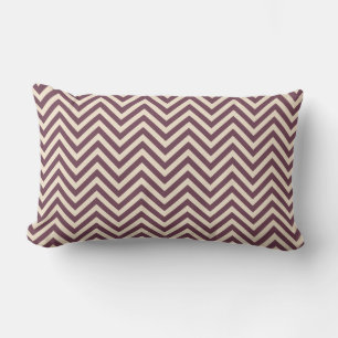 Burgundy Off-White Chevron Geometric Pattern Lumbar Pillow