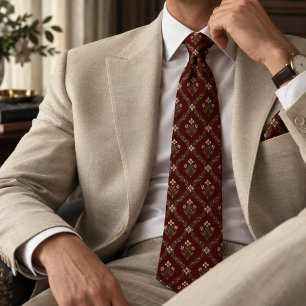 Burgundy Olive Botanical Heritage Tie