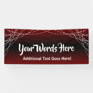 Burgundy Ombre & Light Strings Add Your Own Text Banner