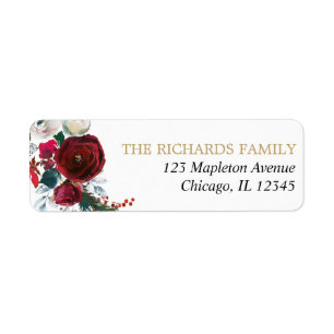Burgundy or élégant floral de Noël